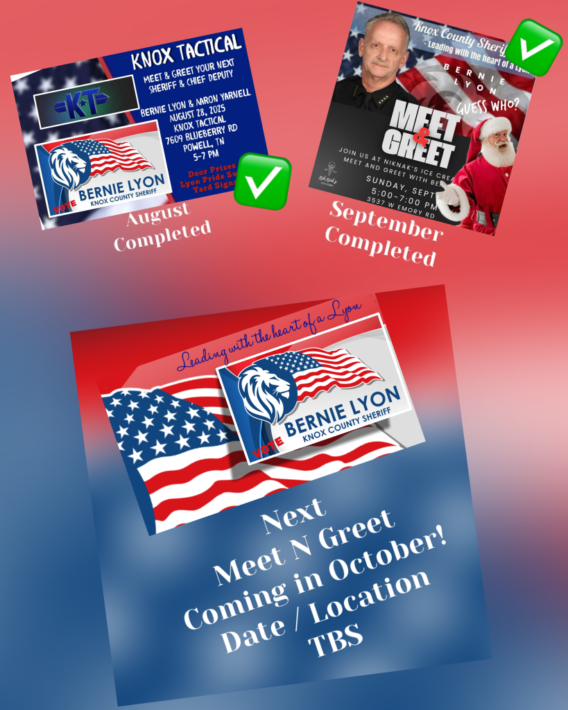 Meet and Greets: Bernie Lyon for Sheriff Meet and Greets: Bernie Lyon for Sheriff